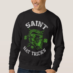 Saint Hat Tricks Leprechaun Lover Hockey St. Patri Sweatshirt