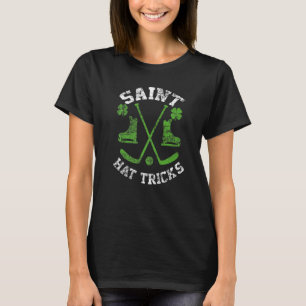 Saint Hattrick st Patrick's Day Hockey Hat Tricks T-Shirt