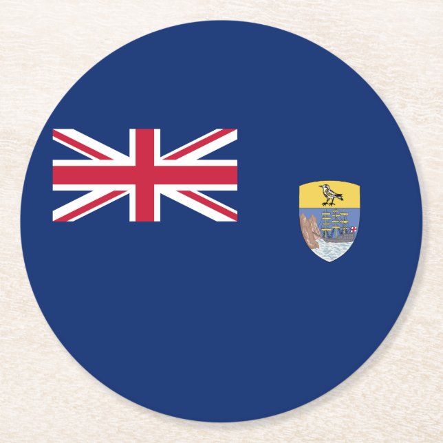 Saint Helena Flag Round Paper Coaster (Front)