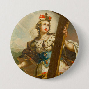 Saint Helena of Constantinople with cross 7.5 Cm Round Badge