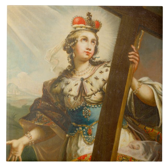 Saint Helena with the True Cross Sacred Art Ceramic Tile (Front)