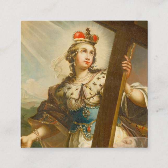 Saint Helena with the True Cross Sacred Art Square Business Card (Front)