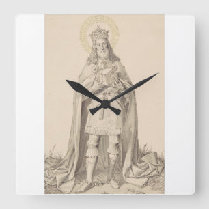 Saint Henry II the Holy Roman Emperor Square Wall Clock