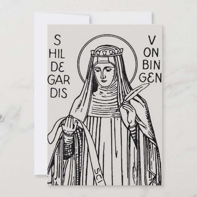 Saint Hildegard of Bingen Benedictine abbess Holiday Card (Front)
