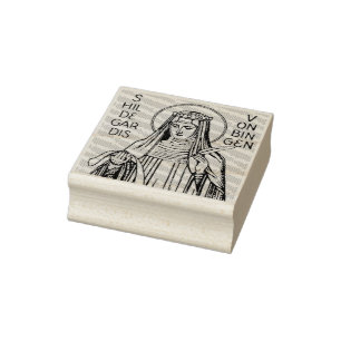 Saint Hildegard of Bingen Benedictine abbess Rubber Stamp