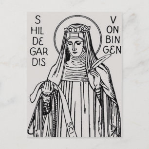 Saint Hildegard of Bingen Mediaeval Mystic Postcar Postcard