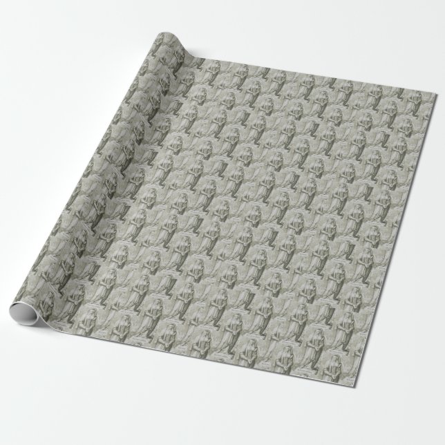 Saint Hildegard of Bingen Mediaeval Mystic Wrapping Paper (Unrolled)