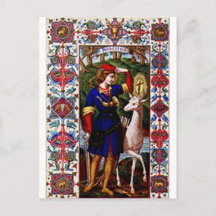 Saint Hubert of Liege with the stag  Postcard