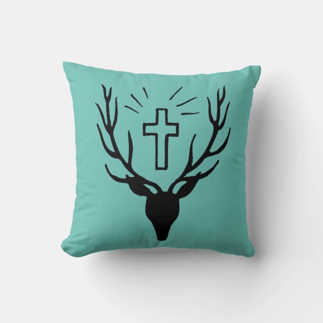 Saint Hubert's Stag Cushion (Front)