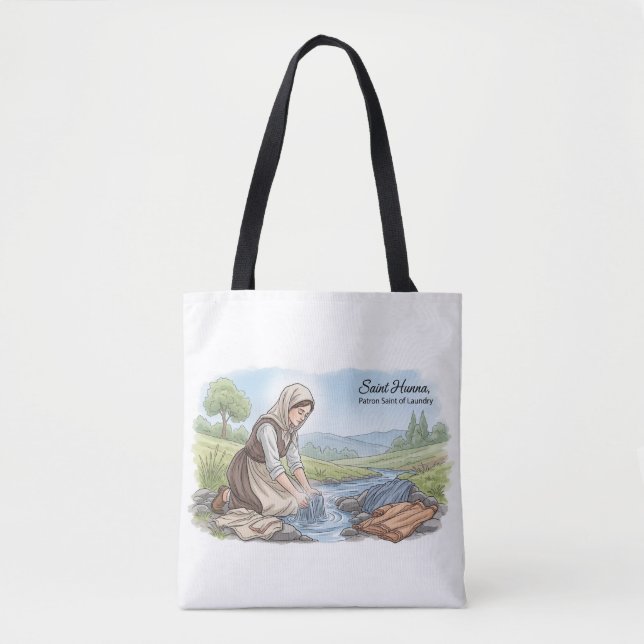 Saint Hunna- Patron Saint of Laundry  Tote Bag (Front)