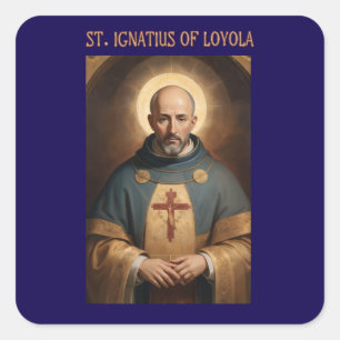 Saint Ignatius of Loyola Catholic Square Sticker