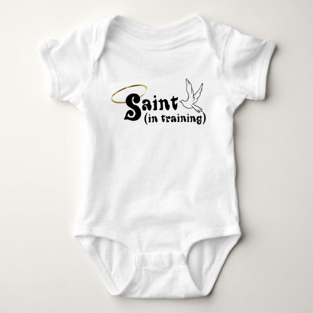 Saint In Training Baby Bodysuit (Front)
