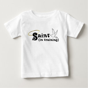Saint in Training baby tee with wings