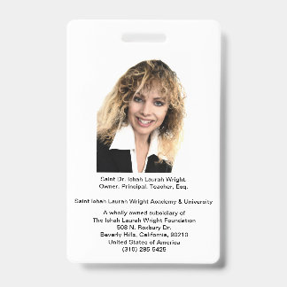 Saint Ishah Laurah Wright Academy & University ID Badge