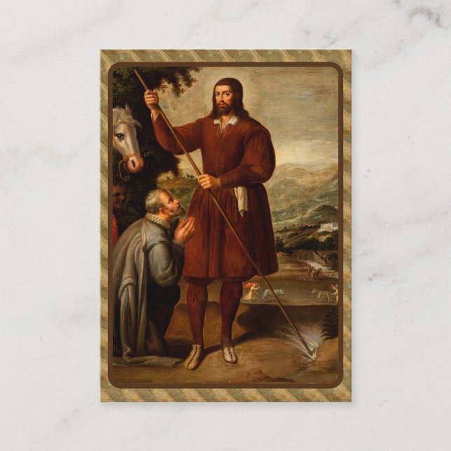 Saint Isidore the Farmer Laborer Religious Prayer  Enclosure Card (Front)