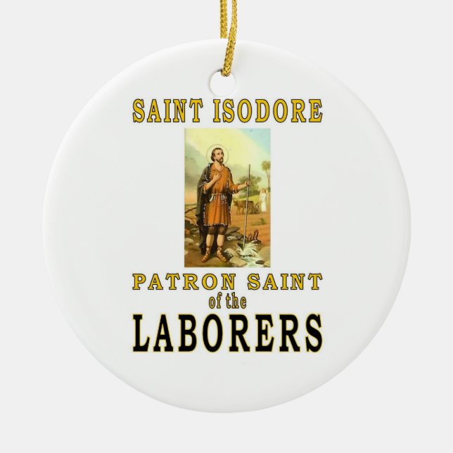 SAINT ISODORE CERAMIC TREE DECORATION (Front)