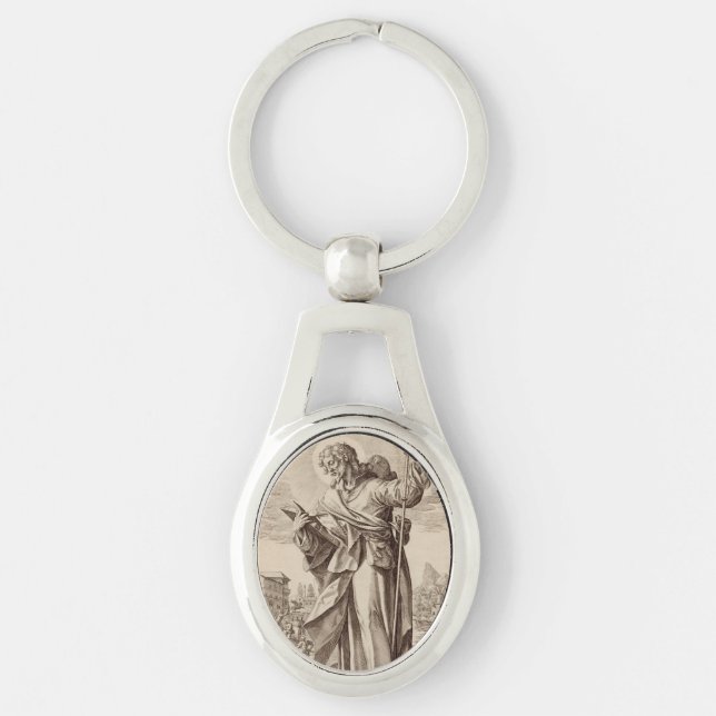 Saint James the Great one of Twelve Apostles Key Ring (Front)