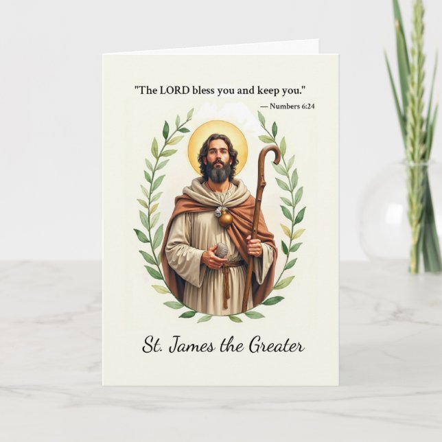 Saint James the Greater God's Peace and Blessings  Card (Front)