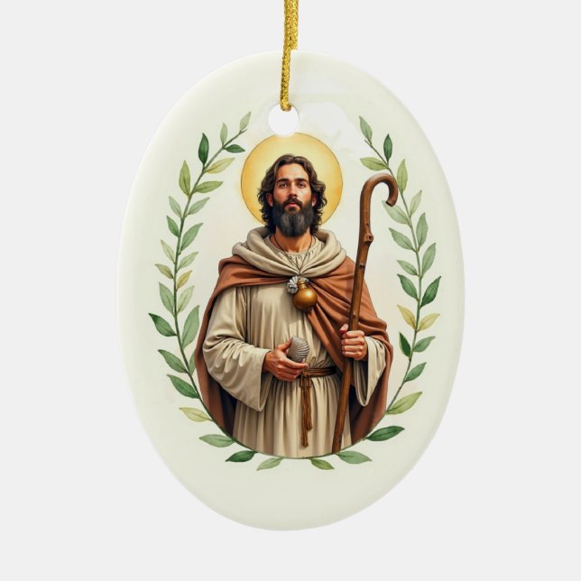 Saint James the Greater God's Peace and Blessings Ceramic Ornament (Front)