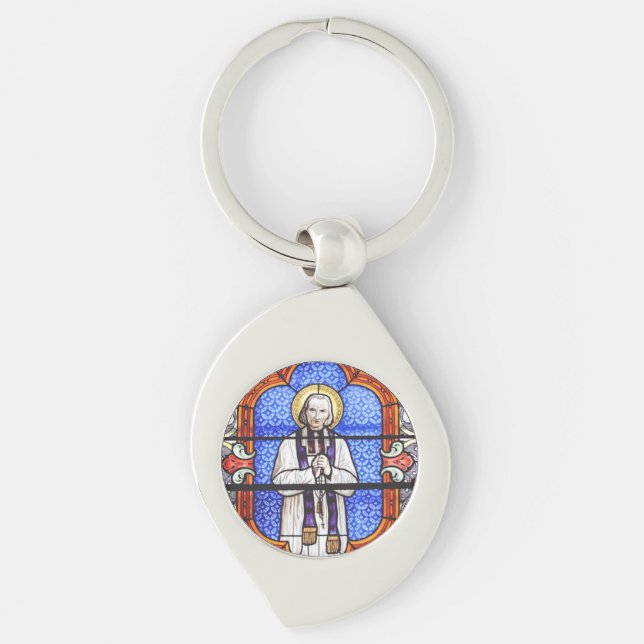Saint Jean Vianney Premium Soul Guide Art Print Key Ring (Front)