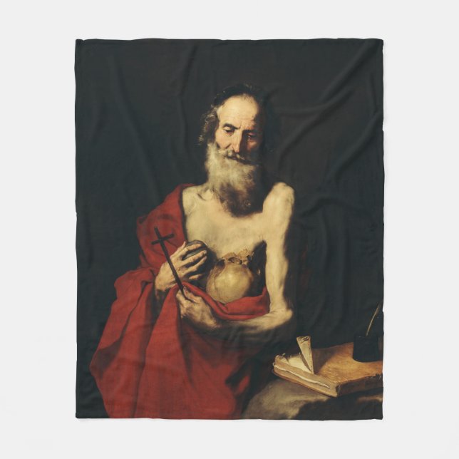 Saint Jerome by Jusepe de Ribera Fleece Blanket (Front)