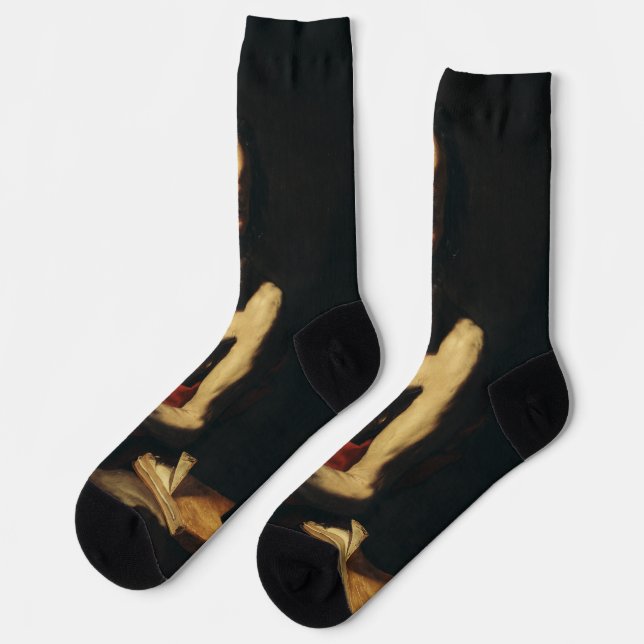 Saint Jerome by Jusepe de Ribera Socks (Left)