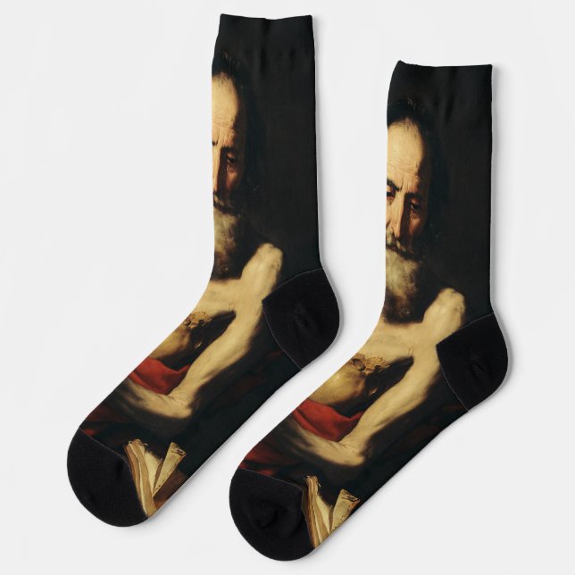 Saint Jerome by Jusepe de Ribera Socks (Left)