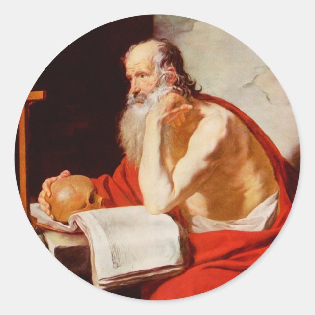Saint Jerome Classic Round Sticker (Front)