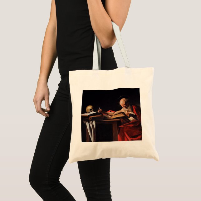 Saint Jerome Writing (by Caravaggio) Tote Bag (Front (Product))