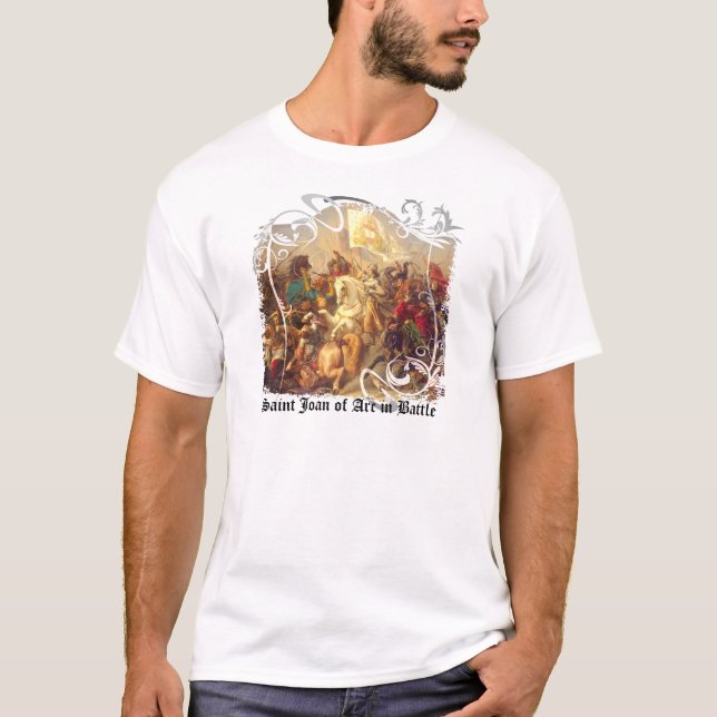 Saint Joan of Arc in Battle Men's Light T-Shirt (Front)