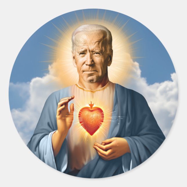 Saint Joe Biden Prayer Candle Classic Round Sticker (Front)