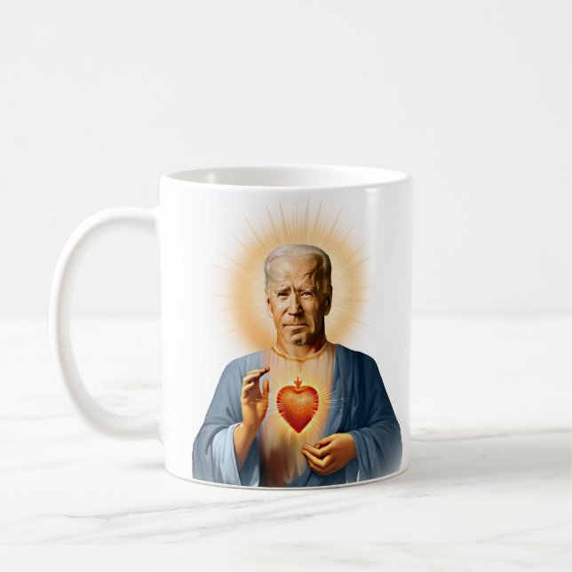 Saint Joe Biden Prayer Candle Coffee Mug (Left)