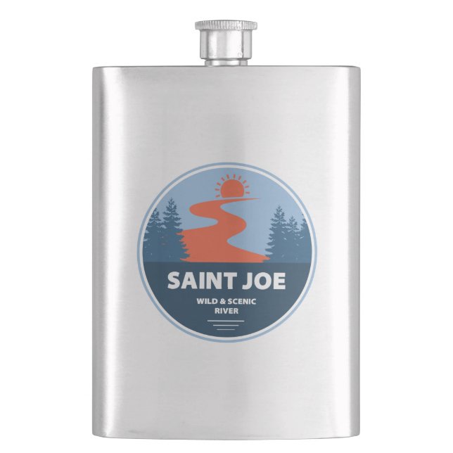 Saint Joe Wild And Scenic River Idaho Hip Flask (Front)