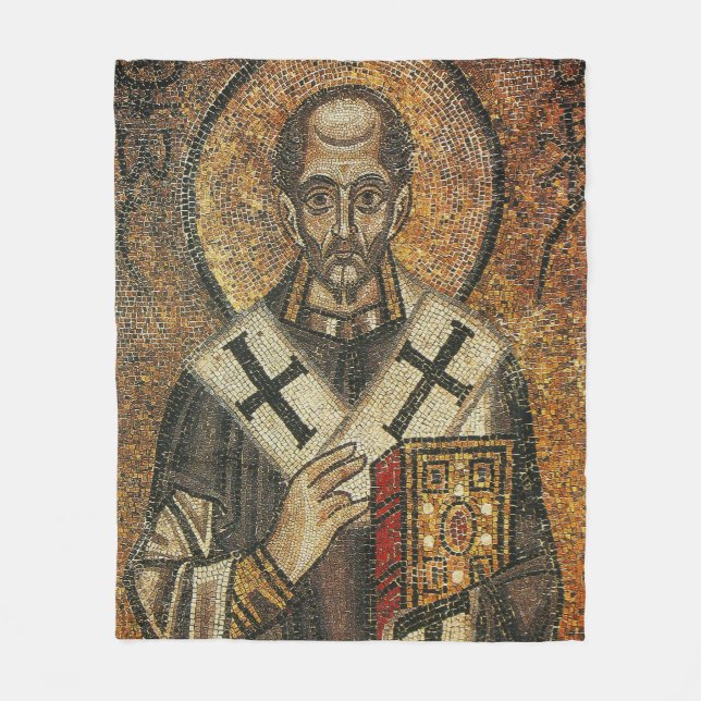 Saint John Chrysostom archbishop of Constantinople Fleece Blanket (Front)