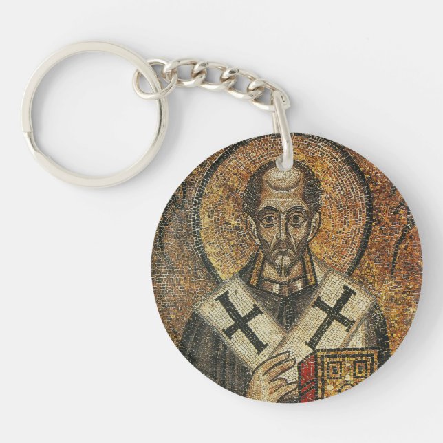 Saint John Chrysostom archbishop of Constantinople Key Ring (Front)