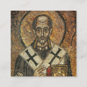 Saint John Chrysostom archbishop of Constantinople Square Business Card