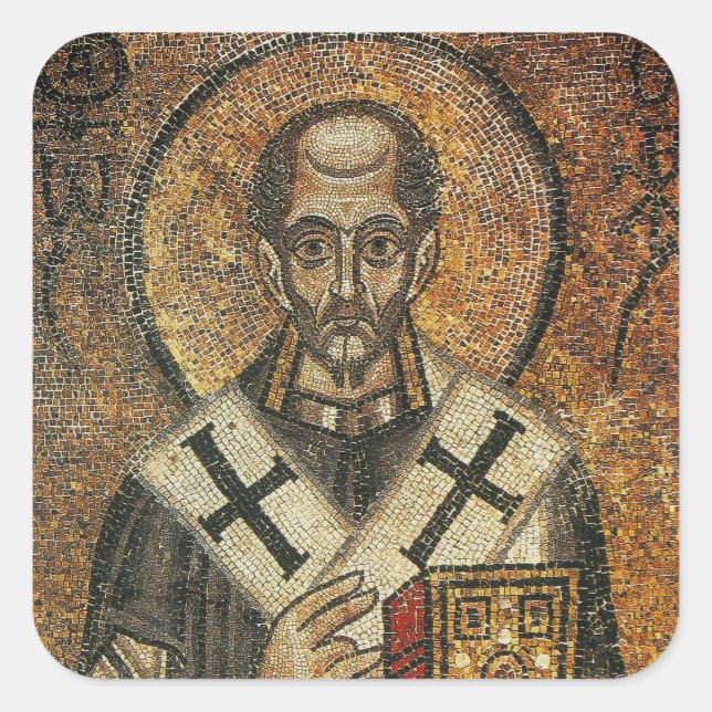 Saint John Chrysostom archbishop of Constantinople Square Sticker (Front)