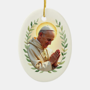 Saint John Paul II God's Peace and Blessings Ceramic Ornament