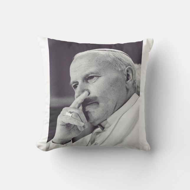 Saint John Paul II The Great Communicator Fine Art Cushion (Front)