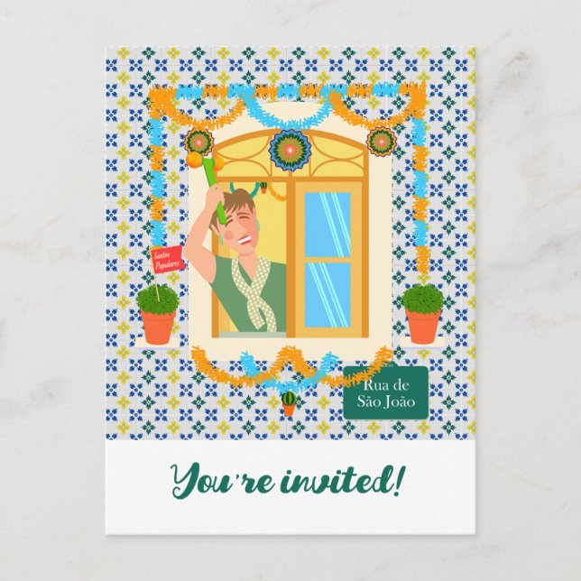 Saint John Portuguese Festa Neighbour Invitation Postcard (Front)