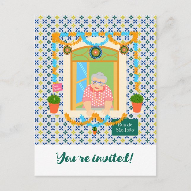 Saint John Portuguese Festa Neighbour Invitation Postcard (Front)