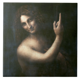 Saint John the Baptist, Leonardo da Vinci Ceramic Tile