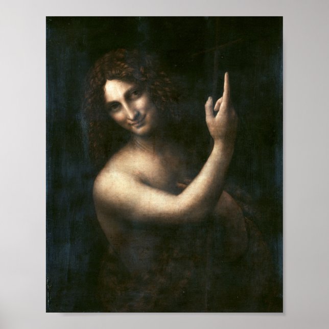 Saint John the Baptist, Leonardo da Vinci Poster (Front)