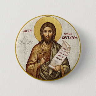 Saint John the Baptist Orthodox icon 6 Cm Round Badge