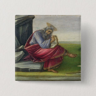 Saint John the Divine on Patmos, Writing the Book 15 Cm Square Badge