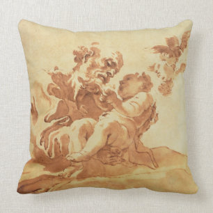 Saint Joseph adoring the Christ Child (pen, ink, b Cushion