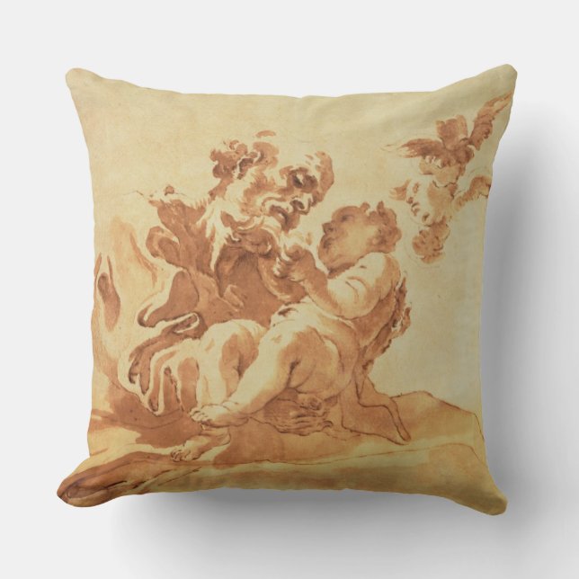 Saint Joseph adoring the Christ Child (pen, ink, b Cushion (Front)