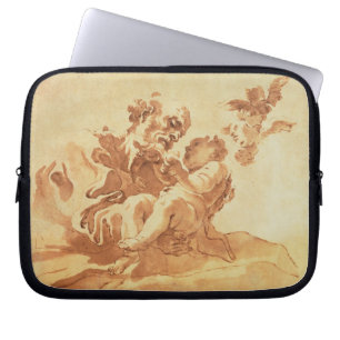 Saint Joseph adoring the Christ Child (pen, ink, b Laptop Sleeve