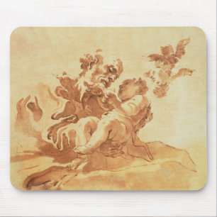 Saint Joseph adoring the Christ Child (pen, ink, b Mouse Pad