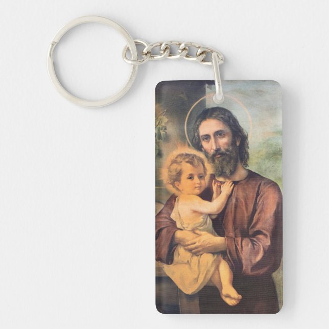 Saint Joseph and the Infant Jesus Key Ring (Front)